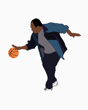 Load image into Gallery viewer, An art print featuring Stanley from the television show, The Office, playing basketball.
